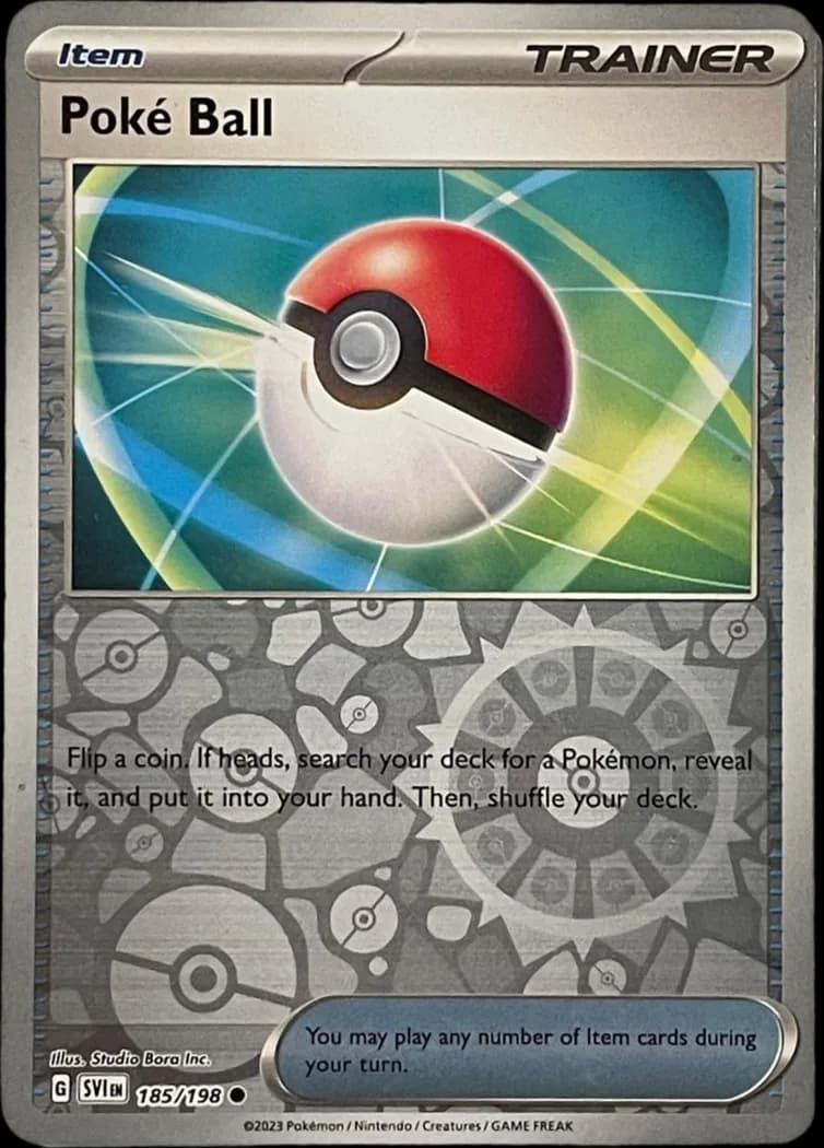 Poké Ball reverse holo card front, Scarlet & Violet 185/198