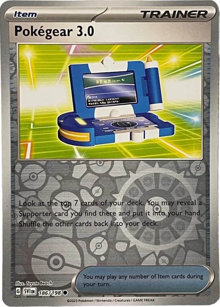 Pokégear 3.0 reverse holo card front, Scarlet & Violet 186/198