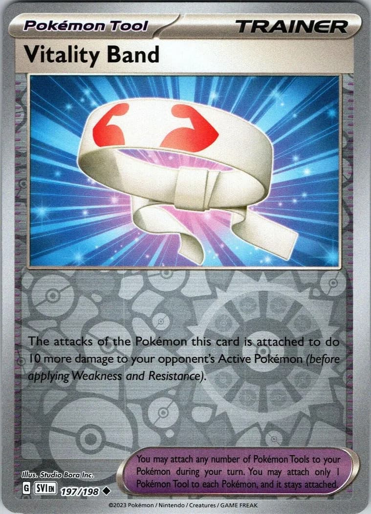 Vitality Band reverse holo card front, Scarlet & Violet 197/198