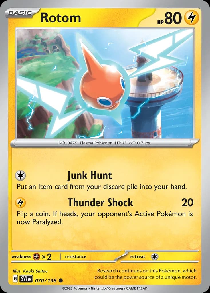 Rotom card front, Scarlet & Violet 70/198