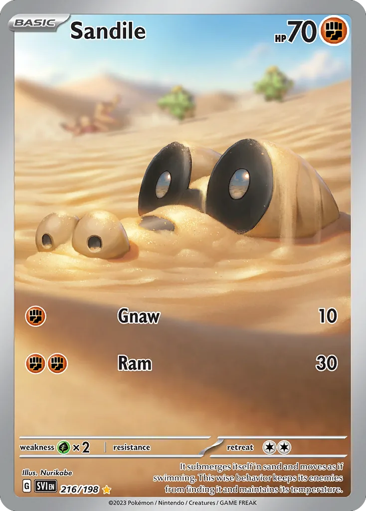 Scarlet & Violet Sandile card front, 216/198