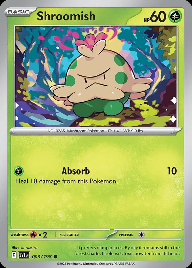 Scarlet & Violet Shroomish card front, 3/198