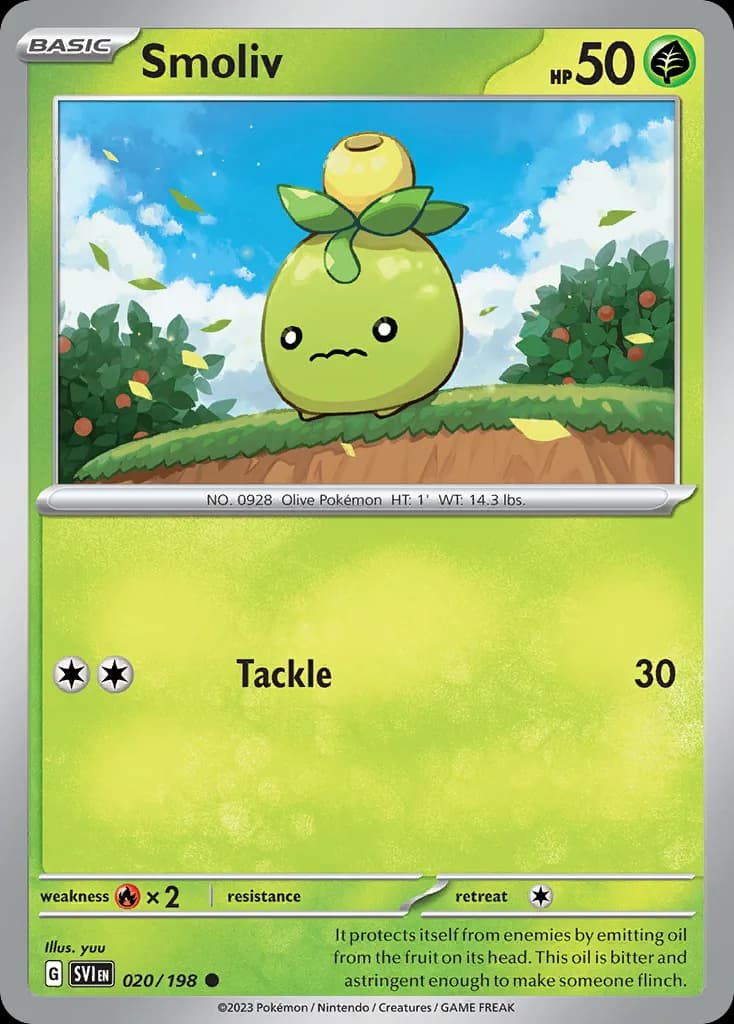 Scarlet & Violet Smoliv card front, 20/198