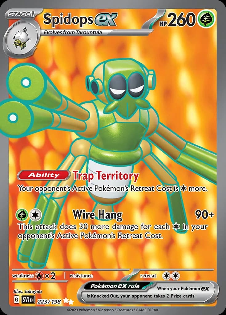 Scarlet & Violet Spidops ex card front, 223/198
