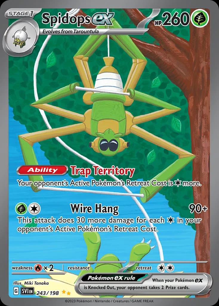 Scarlet & Violet Spidops ex card front, 243/198
