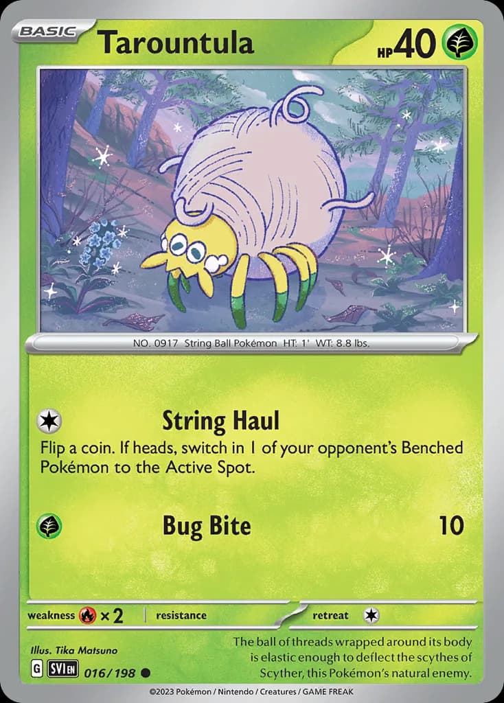 Scarlet & Violet Tarountula card front, 16/198