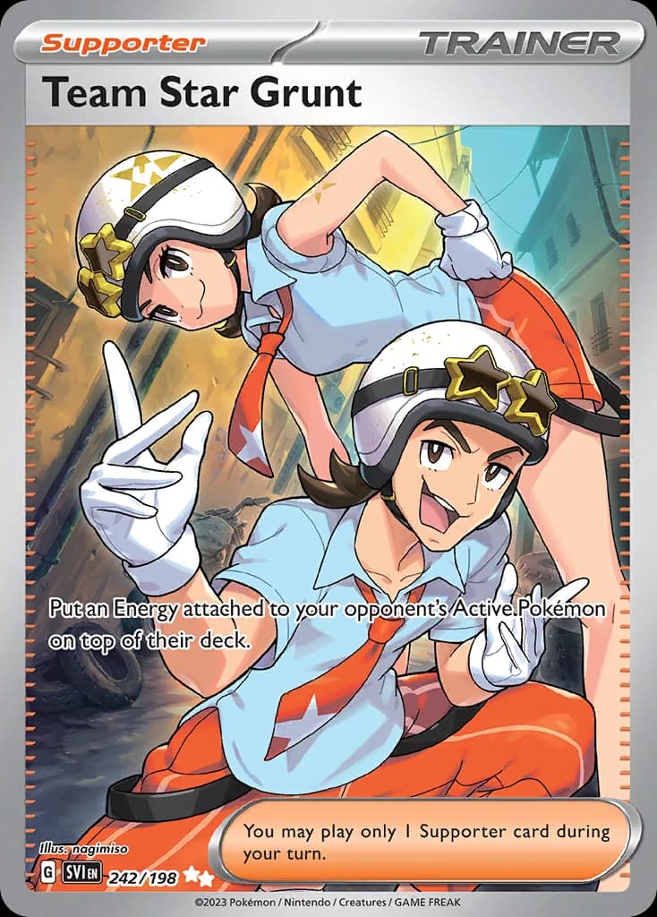 Scarlet & Violet Team Star Grunt card front, 242/198