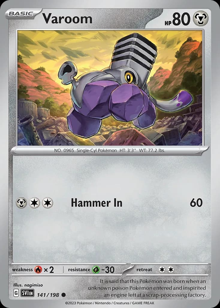 Scarlet & Violet Varoom card front, 141/198
