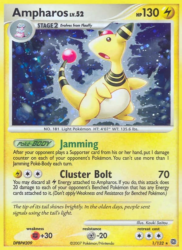 Ampharos card front, Secret Wonders 1/132