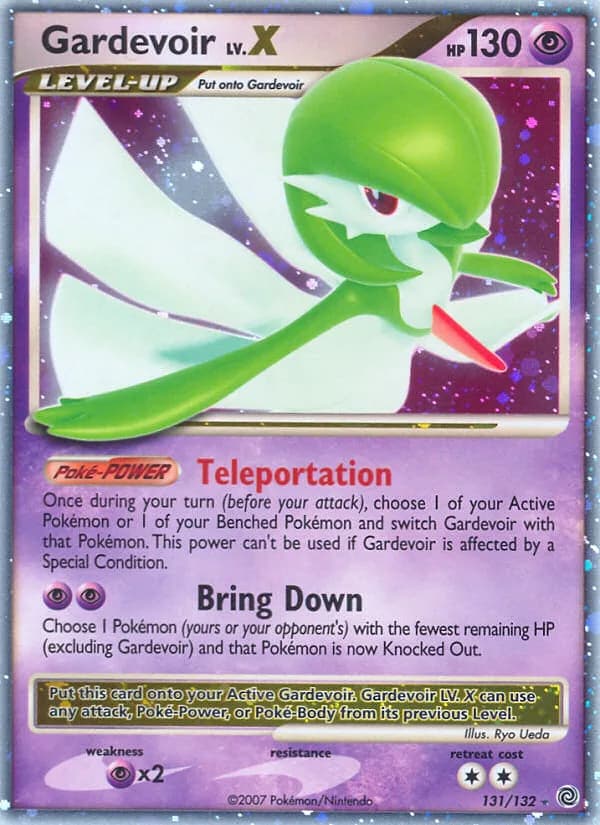 Gardevoir LV.X card front, Secret Wonders 131/132