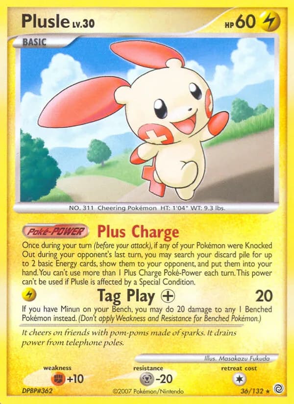Secret Wonders Plusle card front, 36/132