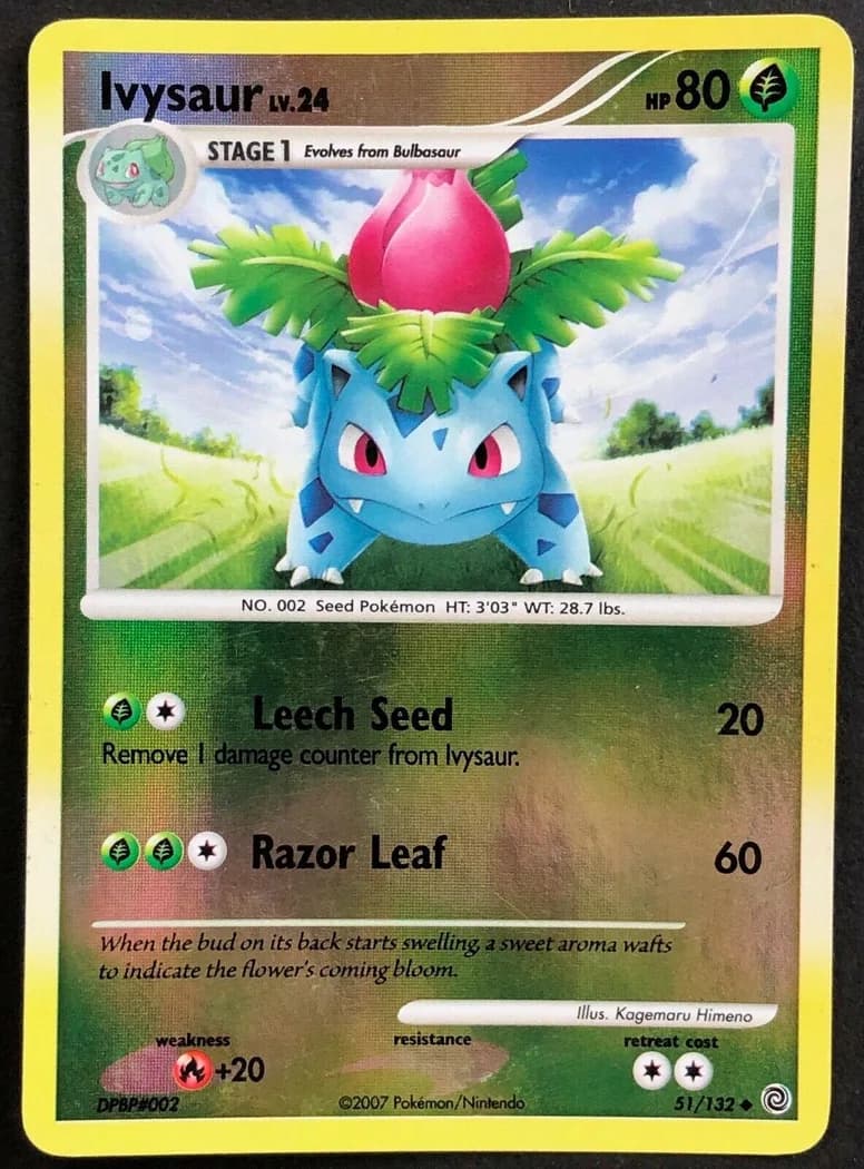Ivysaur reverse holo card front, Secret Wonders 51/132