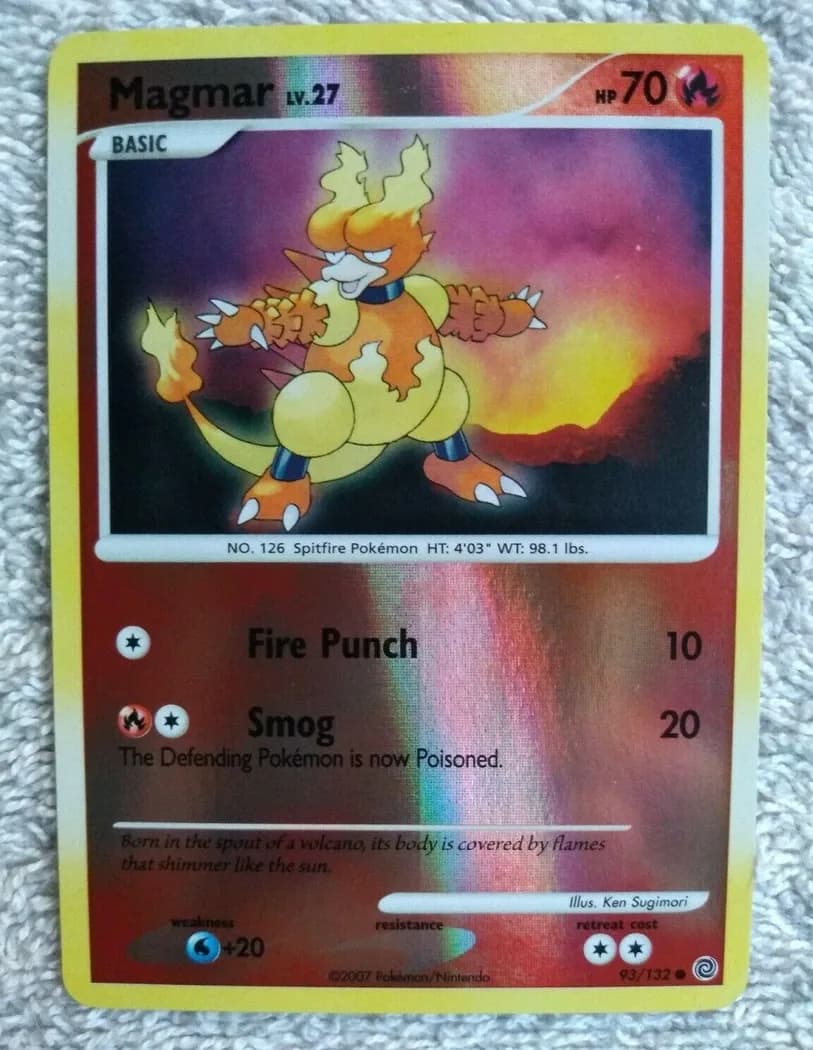 Magmar reverse holo card front, Secret Wonders 93/132