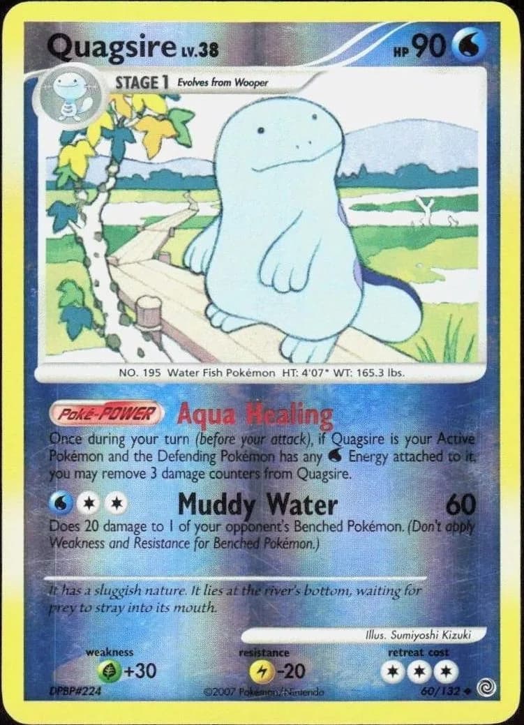Quagsire reverse holo card front, Secret Wonders 60/132