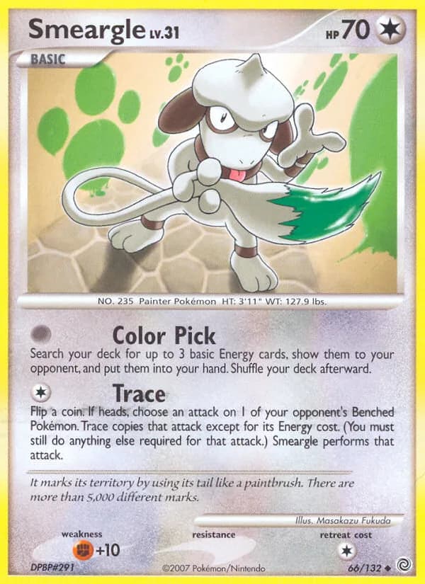 Secret Wonders Smeargle card front, 66/132
