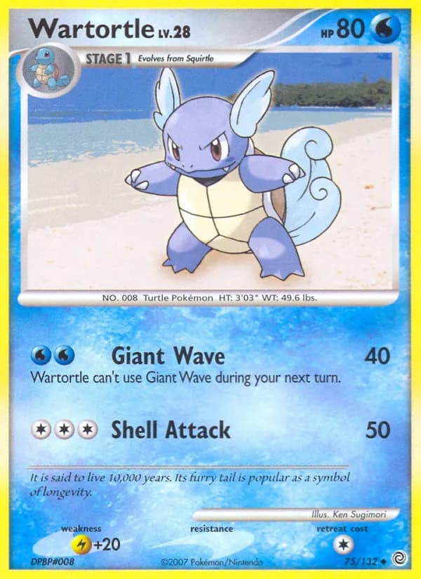 Secret Wonders Wartortle card front, 75/132