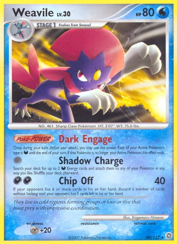 Weavile card front, Secret Wonders 40/132