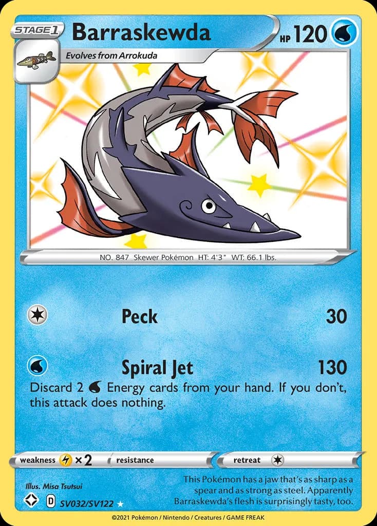 Shining Fates Barraskewda card front, SV032/SV122