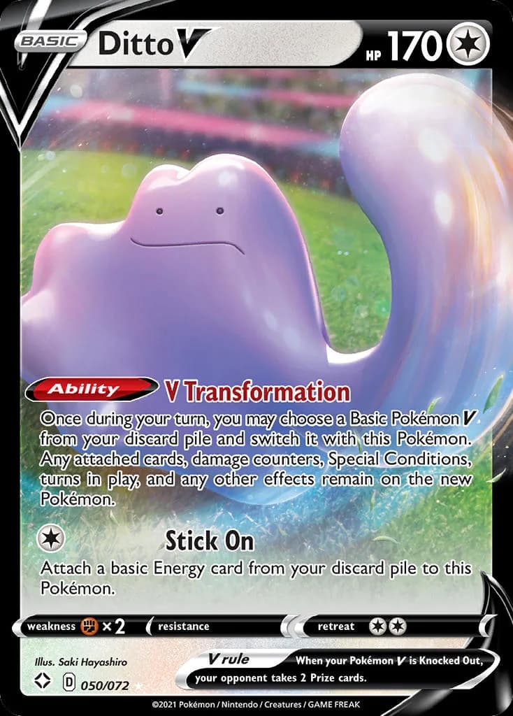 Ditto V card front, Shining Fates 50/72