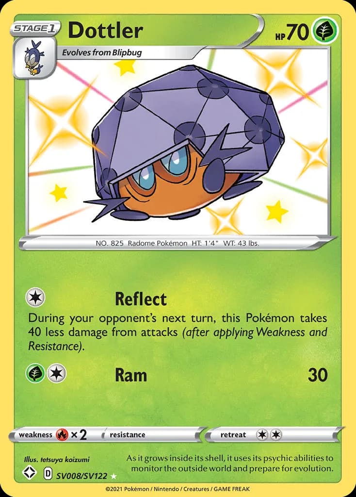 Shining Fates Dottler card front, SV008/SV122