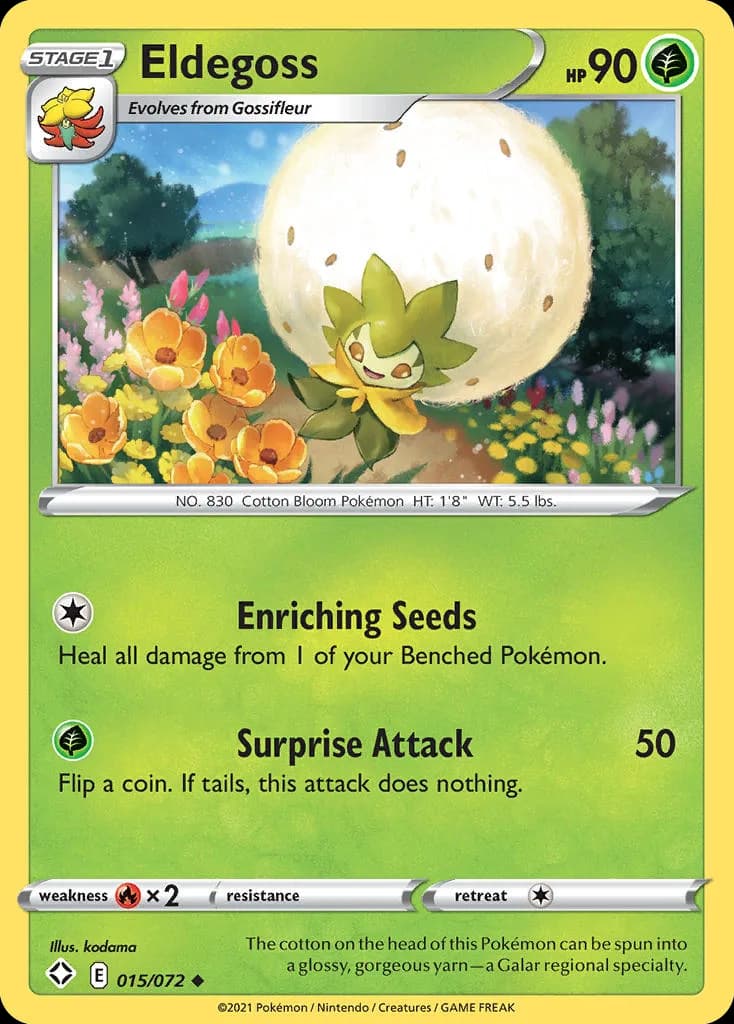 Shining Fates Eldegoss card front, 15/72
