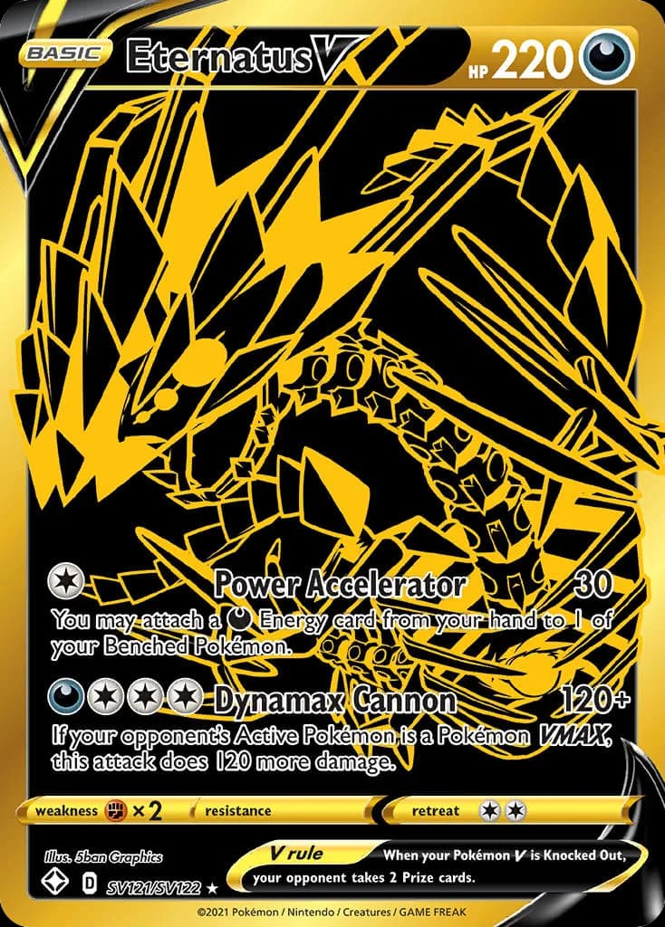 Shining Fates Eternatus V card front, SV121/SV122