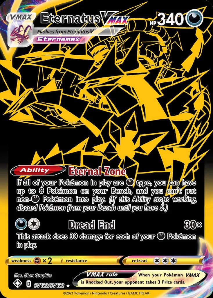 Shining Fates Eternatus VMAX card front, SV122/SV122