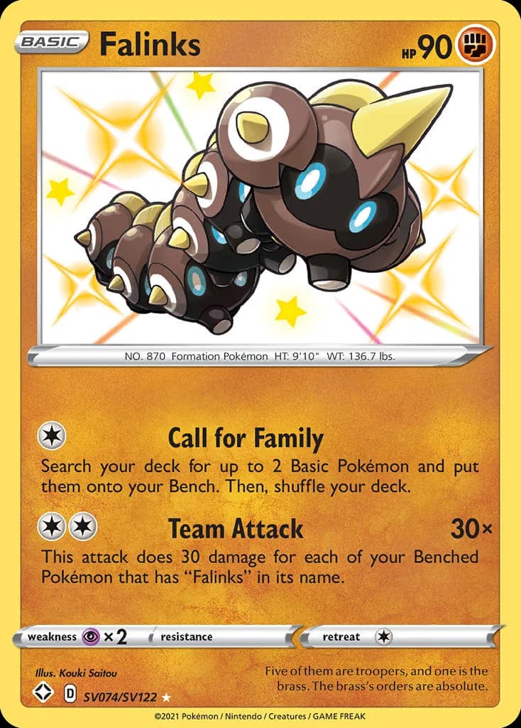 Shining Fates Falinks card front, SV074/SV122