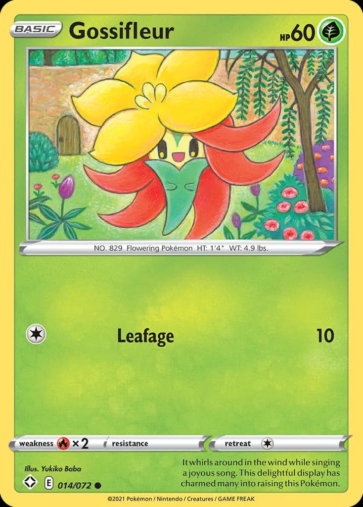 Shining Fates Gossifleur card front, 14/72