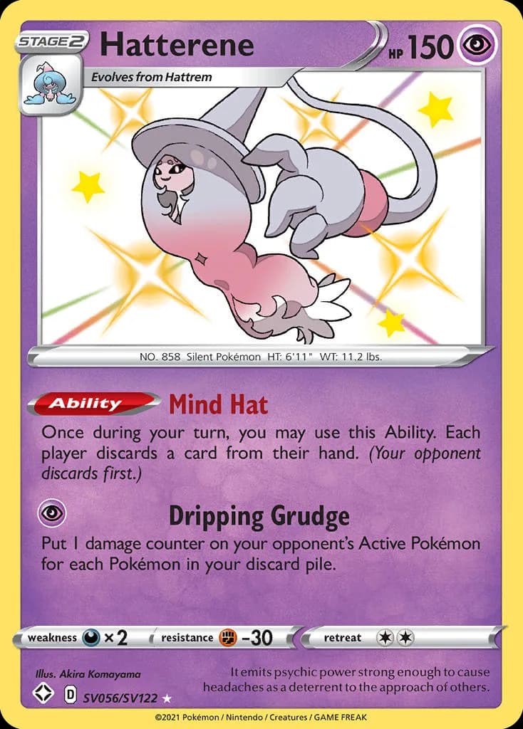 Shining Fates Hatterene card front, SV056/SV122