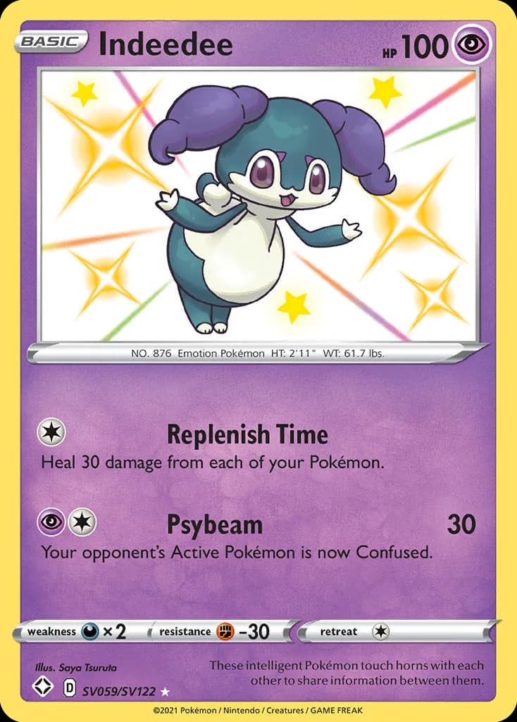 Shining Fates Indeedee card front, SV059/SV122