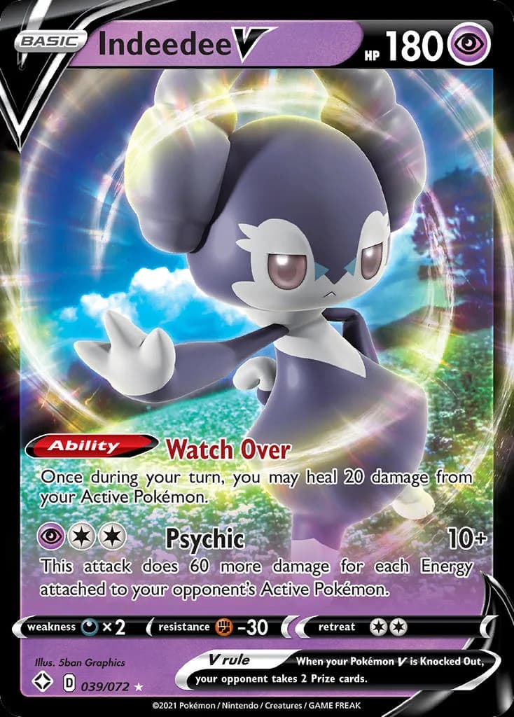 Shining Fates Indeedee V card front, 39/72