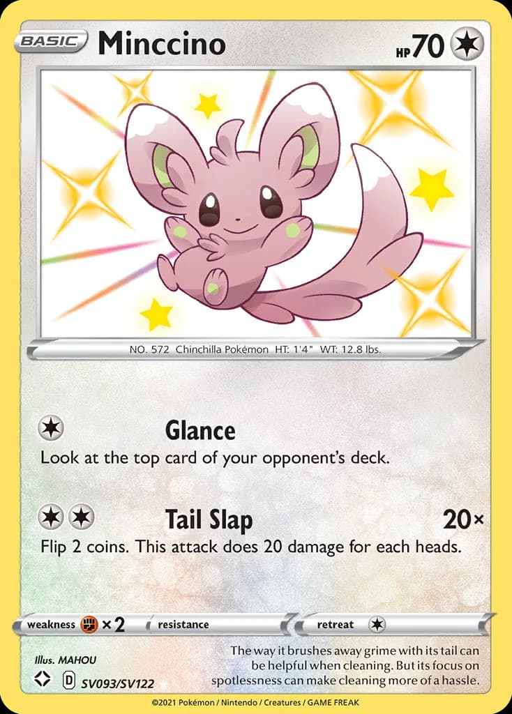Shining Fates Minccino card front, SV093/SV122