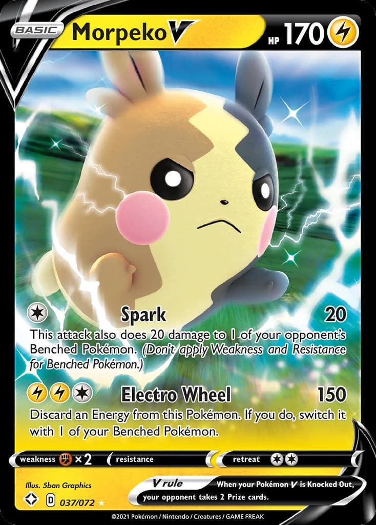 Shining Fates Morpeko V card front, 37/72
