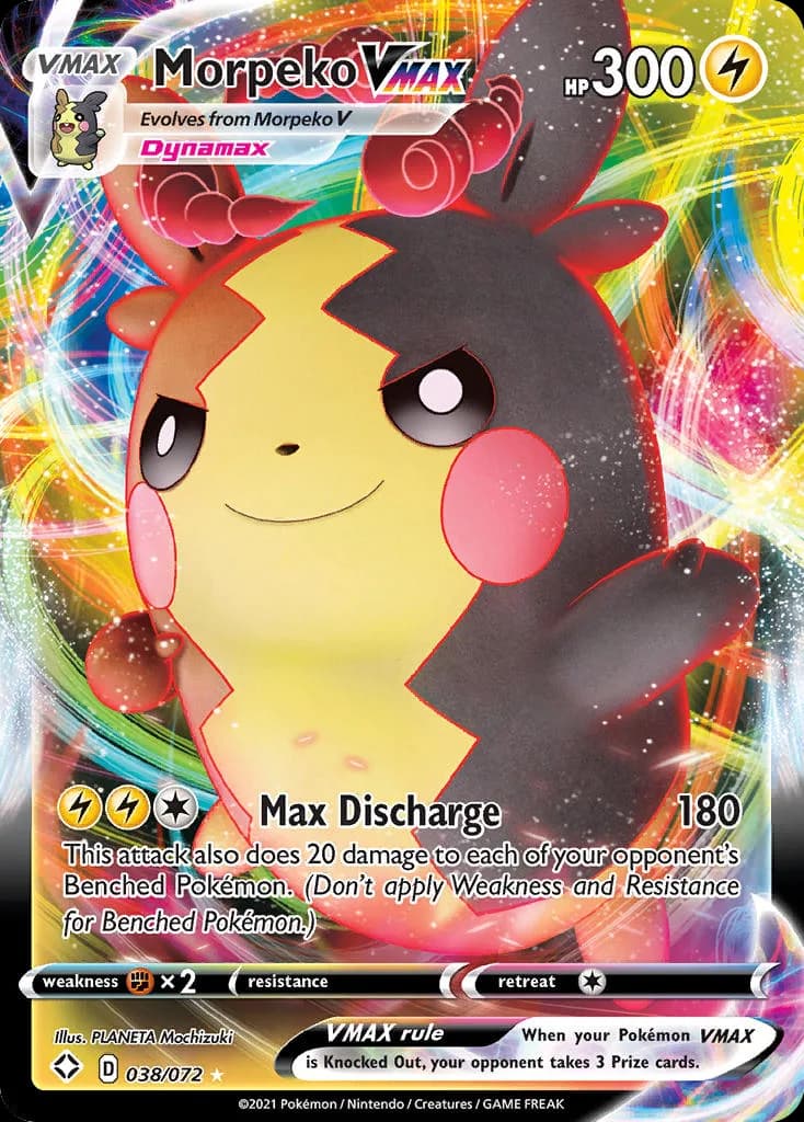 Shining Fates Morpeko VMAX card front, 38/72