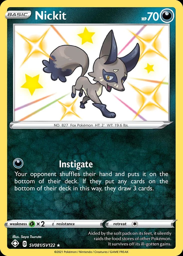 Shining Fates Nickit card front, SV081/SV122