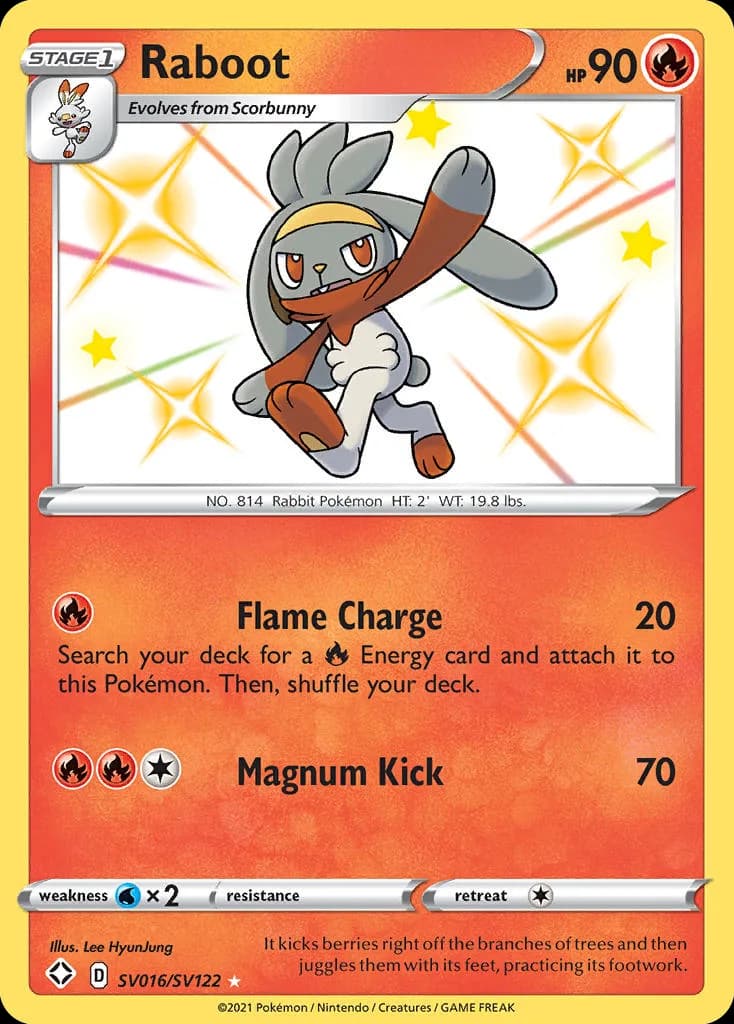 Shining Fates Raboot card front, SV016/SV122