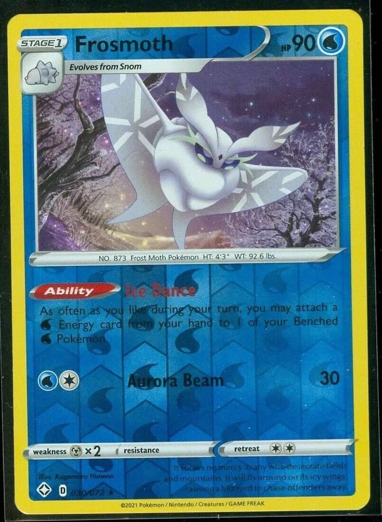 Frosmoth reverse holo card front, Shining Fates 30/72