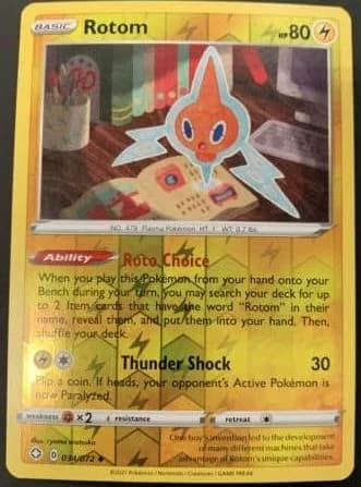 Rotom reverse holo card front, Shining Fates 34/72