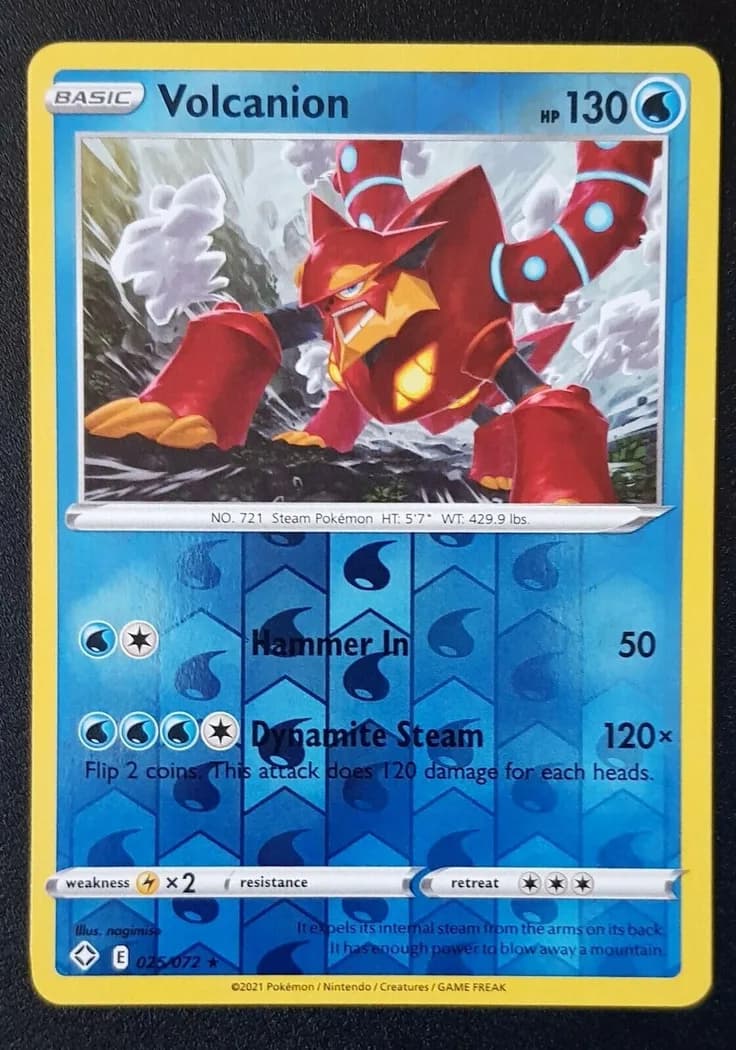 Volcanion reverse holo card front, Shining Fates 25/72