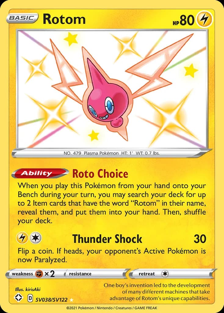 Rotom card front, Shining Fates SV038/SV122