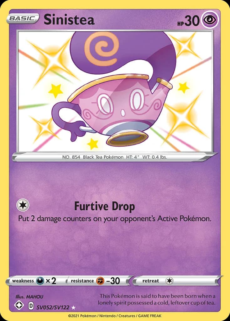 Shining Fates Sinistea card front, SV052/SV122