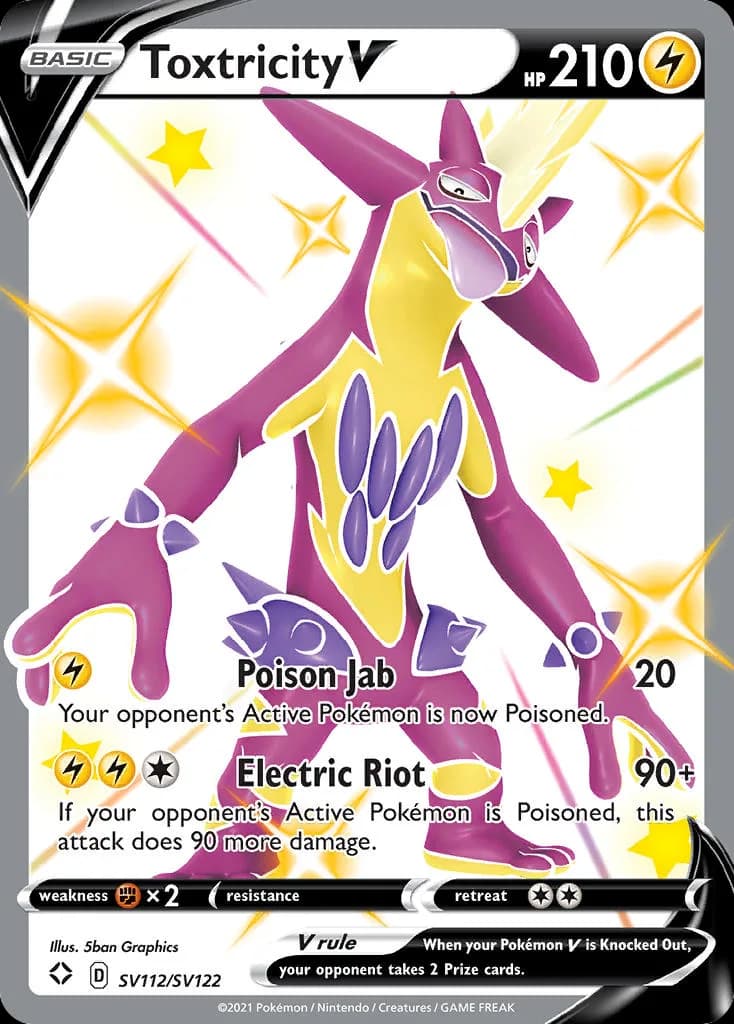 Toxtricity V card front, Shining Fates SV112/SV122