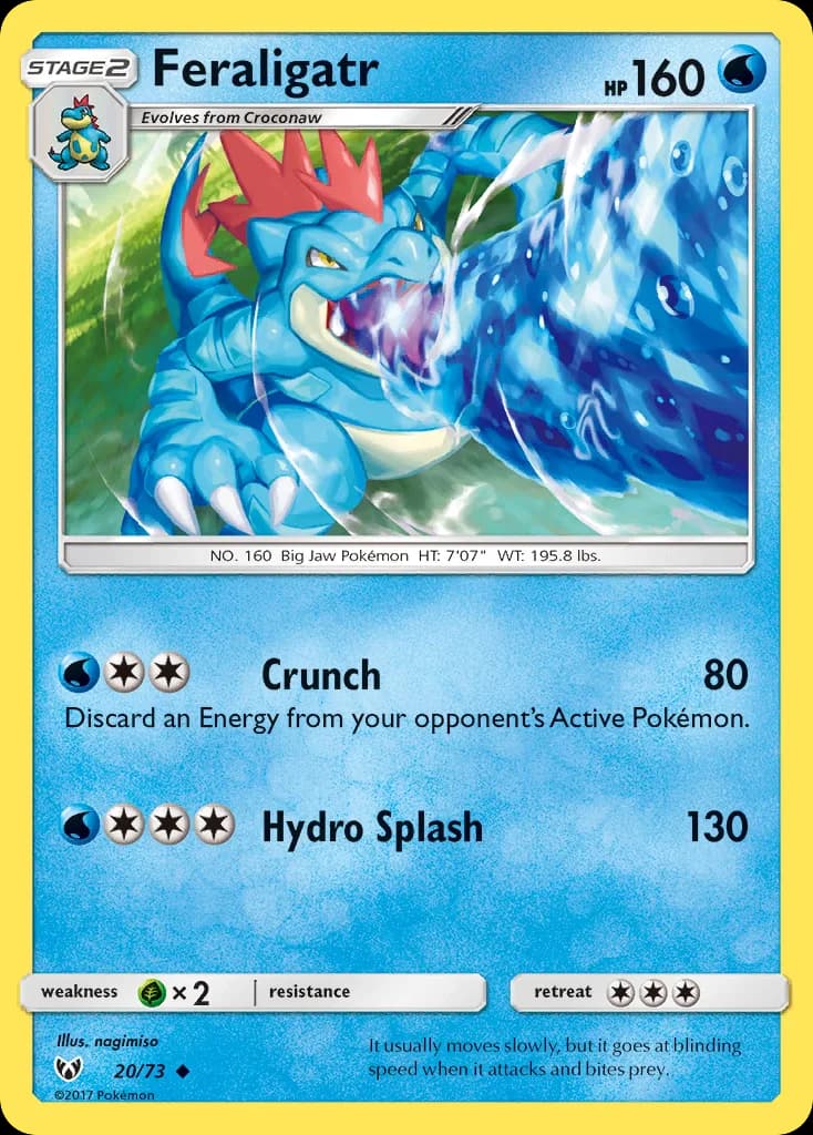 Feraligatr card front, Shining Legends 20/73