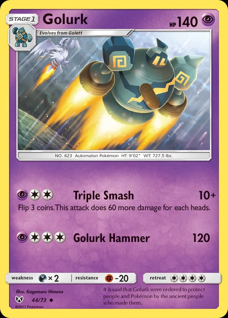 Shining Legends Golurk card front, 44/73