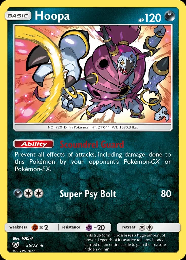 Shining Legends Hoopa card front, 55/73