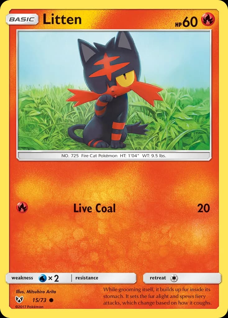 Shining Legends Litten card front, 15/73