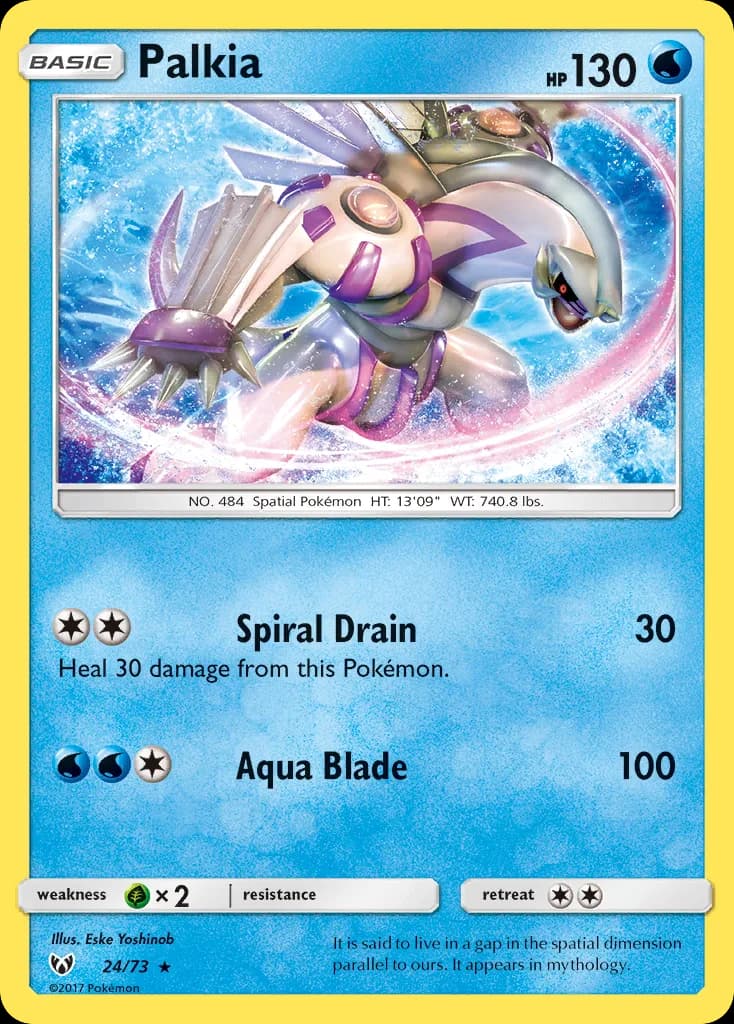 Shining Legends Palkia card front, 24/73