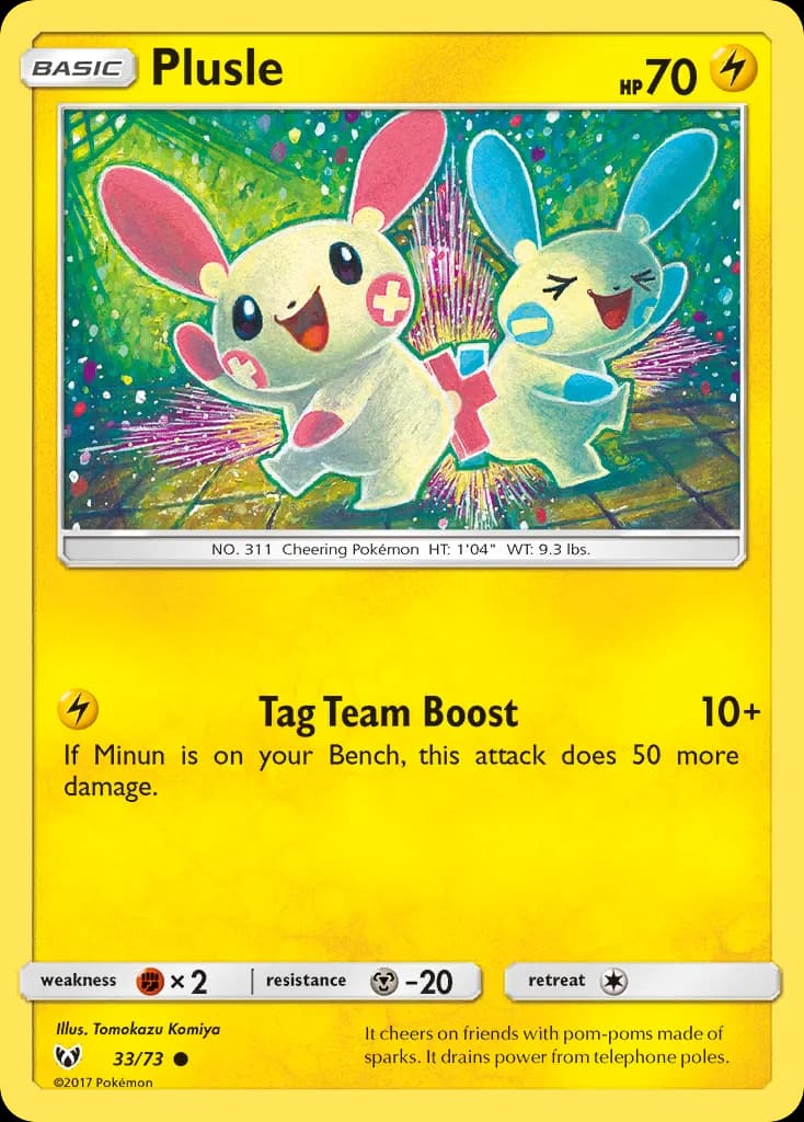 Shining Legends Plusle card front, 33/73