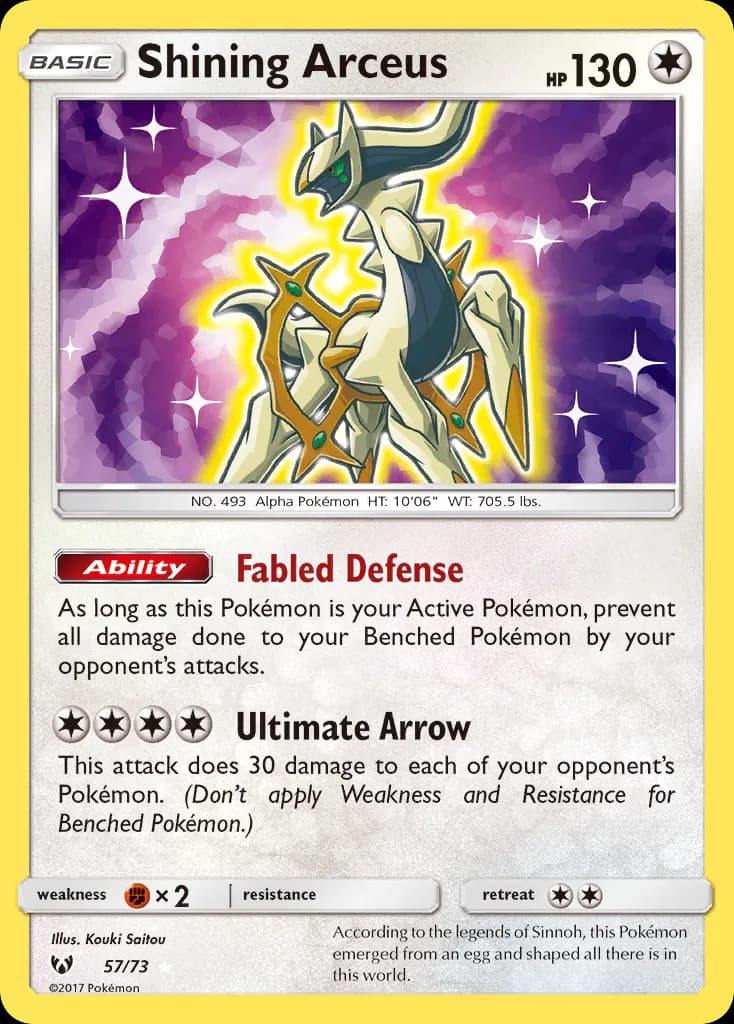 Shining Arceus card front, Shining Legends 57/73